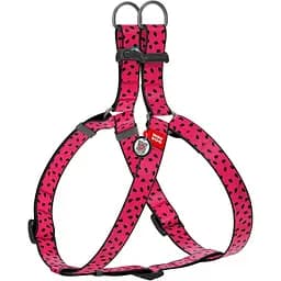 Шлея для собак Waudog Nylon Кавун, анатомічна, з QR паспортом, 40-55х1,5 см, червона (5038)