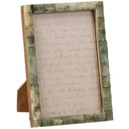 Фоторамка J-Line дерево і ріг 10х15 см зелена (11932)