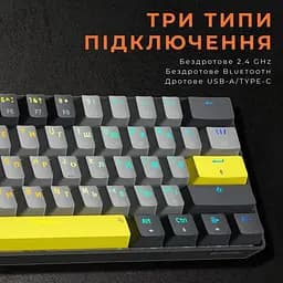Клавіатура GamePro MK130G Pro Outemu Red Hot-Swap RGB Wireless Black (MK130G Pro) - мініатюра 8