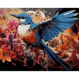 Набор для рисования по номерам Strateg Маленькая птичка на черном фоне 40 х 50 см (AH1202-17)