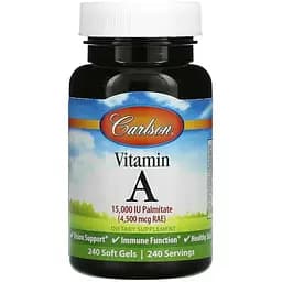 Вітаміни та мінерали Carlson Labs Vitamin A 15000 IU, 240 капсул