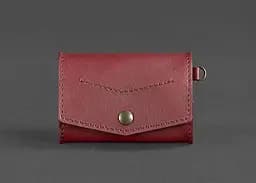 Женская кожаная монетница с клапаном 1.0 бордовая.