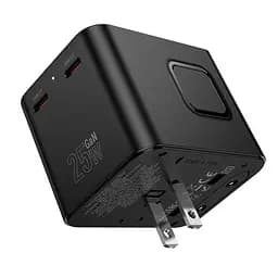 Мережевий зарядний пристрій Hoco AC31 USB/2 Type-C PD 25W чорний - мініатюра 4