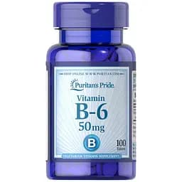 Витамины Puritans Pride Vitamin B6, 50 мг 100 таблеток