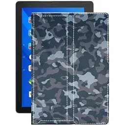 Чехол StatusCASE из экокожи для планшета Lenovo Tab E10 TB-X104L Хаки-синий