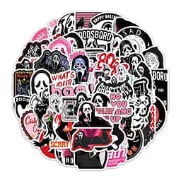 Стікерпак Набір наклейок GeekLand хорор фільми Крик horror movies Scream 50 штук