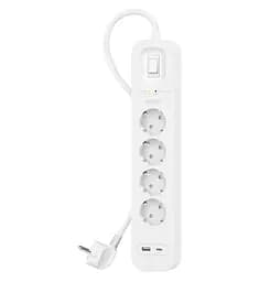 Belkin Підовжувач мережевий 2м, 4хТип, 16А, USB-A/USB-C 18Вт, фільтр, білий - мініатюра 2