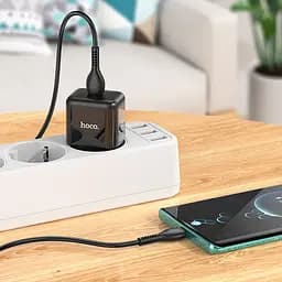 МЗП Hoco N32 Glory PD30W (1USB-C) + кабельType-C to Lightning Black - мініатюра 5