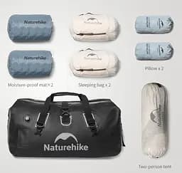 Водонепроникна дорожня сумка Naturehike CNK2450XB015 (90л) Чорний - мініатюра 3