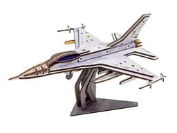 Дерев'яний 3D конструктор Літак F16, Puzzleоk (Puz-26913), 79 дет. - мініатюра 4