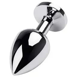Стальная анальная пробка Buttplug с кристаллом 6,4x2,3 см Серебристый