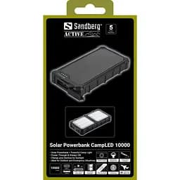 УМБ сонячна Sandberg 10000mAh 22,5W PD Solar Powerbank CampLED, USB-A,USB-C In/Out, PowerThru - мініатюра 7