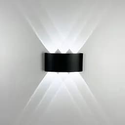 Світильник двосторонній на 6 лінз у чорному корпусі 4000K IP54 | Line F | Арт. W042/6 BK 4000K