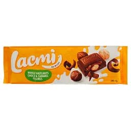 Шоколад Roshen Lacmi молочный с целыми орехами и шоколадно-карамельной начинкой 295 г (821376)