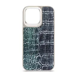 Кожаный чехол для Apple iPhone 15 Pro Max, Harder Glamorous Croco, разноцветный, термополіуретан ТПУ + экокожа с имитацией кожи крокодила, панель, защита корпуса, противоударный, микрофибра, рамка вокру камеры, защита всего корпуса, (ARM76765)