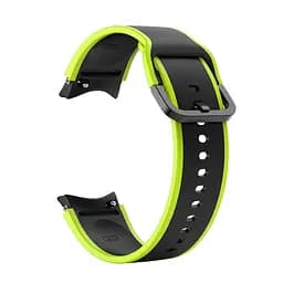 Ремінець для Samsung Galaxy Watch 5 44mm - чорно-зелений ширина кріплення 20мм силікон розмір L Watchbands Double Line (W12-5WB12143133) - мініатюра 2