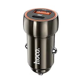 Адаптер автомобільний HOCO Z46A Blue whale car charger авто зу 2 виходи коричневий - мініатюра 2