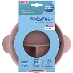 Мисочка силіконова на присосці Canpol babies з секціями DOTS (51/403_pin) - мініатюра 7