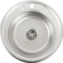 Кухонна мийка Рlatinum Декор 490 з нержавіючої сталі 0.6 мм кругла D=49 см (000007854)