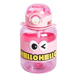 Дитяча пляшка для води HELLO-HELLO 680 мл з ремінцем, рожевий Yiwu HP-14-46P - мініатюра 3
