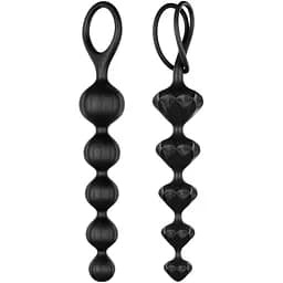 Набір анальних намиста Satisfyer Beads Black силікон 3.3 см і 3.5 см