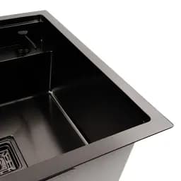 Кухонна мийка Platinum Handmade TZ з нержавіючої сталі одночашева зі змішувачем 50x50x20 см чорна - мініатюра 5