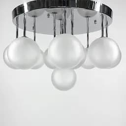 Потолочная серебряная люстра на 11 матовых плафонов Line.F AS 122 CH