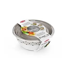 Набір мисок TOSCA 3шт з кришками d19,23,29 см біло-сірі (55200)