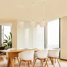 Золотий підвісний світильник із декоративним кришталем Ø 20 см | Line F | Арт. 402/1M GD