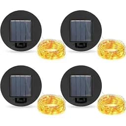 WDKXCN Змінна верхня частина сонячного світла, 4 шт. 8,5 см Сонячна лійка Змінні світильники з 36 світлодіодними гірляндами