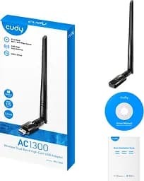 Адаптер WiFi Cudy WU1400, AC1300 Wi-Fi High Gain USB 3.0 Adapter (WU1400)