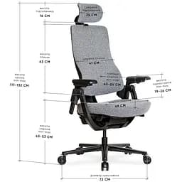 Офісне крісло Mealux HF-Q24 Grey (HF-Q24 F/G)  - мініатюра 2