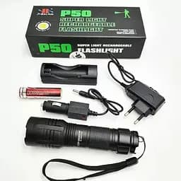 Ліхтар X-Balong BL-8900-P90 zoom + ЗУ 220/12В + 18650 + 5 режимів - мініатюра 6