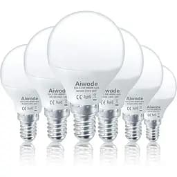 Aiwode 5.5W E14 світлодіодні лампочки, натуральний білий 4000K, еквівалент 40 Вт галогенова лампа