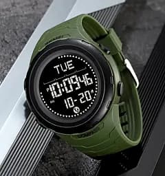 Годинник чоловічий наручний спортивний Skmei 2166 Compass з компасом і крокоміром (Зелений з чорним) - мініатюра 4