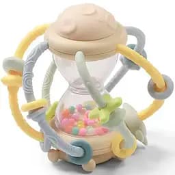Прорізувач з брязкальцем Babyono Пісочний годинник сенсорний для зубів з масажними виступами