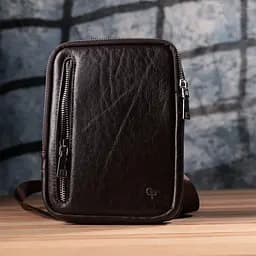 Чоловіча прямокутна сумка бананка з натуральної шкіри GRANDE PELLE 15,5х20,5х3,5 см sum0027007 - мініатюра 20