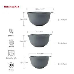 Набір мисок для змішування KitchenAid Coreline сірий 3 шт. (KQG175OSCGG) - мініатюра 10