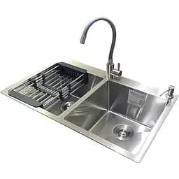 Комплект мийка + змішувач Romzha Arta U-730SD (C)