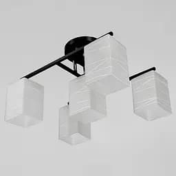 Прямокутний плафонний світильник на 5 ламп в чорному корпусі 43х34 см | Арт. 6944/5 BK+CH | Line F