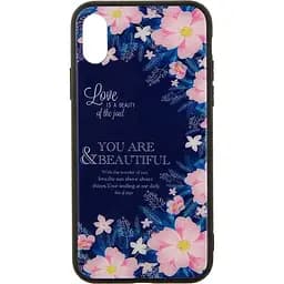 Чохол-накладка Toto Glass Fashionable Case Apple iPhone X Flower on Blue