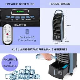 Охолоджувач повітря Klarstein Maxfresh Ocean 3-в-1 Чорний (10034640) - мініатюра 5