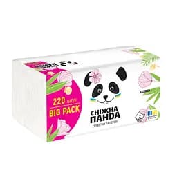 Серветки паперові 2 шари Сніжна панда BigPack поліетилен 220 шт.
