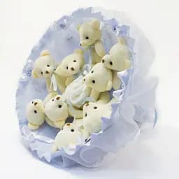 Букет из игрушек Мишки голубой 5350IT с 9ю игрушками