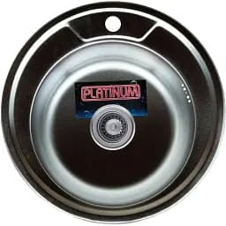 Кухонна мийка Рlatinum Декор 490 з нержавіючої сталі 0.6 мм кругла D=49 см (000000256)