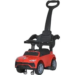 Машинка Bambi Racer 2 в 1 з батьківською ручкою та музичними ефектами, червона