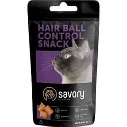 Хрусткі ласощі Savory Snack Подушечки для заохочення котів, контроль вовняних кульок, 60 г
