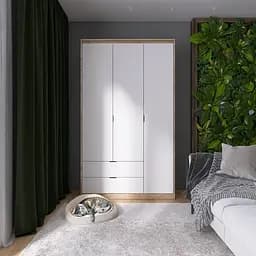 Шкаф распашный для одежды с выдвижными ящиками (штанга-штанга) Эверест Сити-1200 120,2х50х204,6 см Дуб сонома/Белый (DTM-071098)