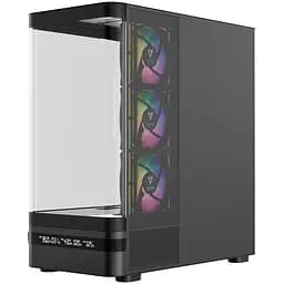Корпус ModeCom VOLCANO AQ200 ARGB MIDI FRONT LCD 4x120mm fans BLACK без БЖ ATX - мініатюра 3