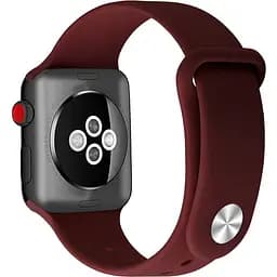 Ремінець Uwatch Silicone Strap for Apple Watch 42/44 mm Wine Red - мініатюра 2